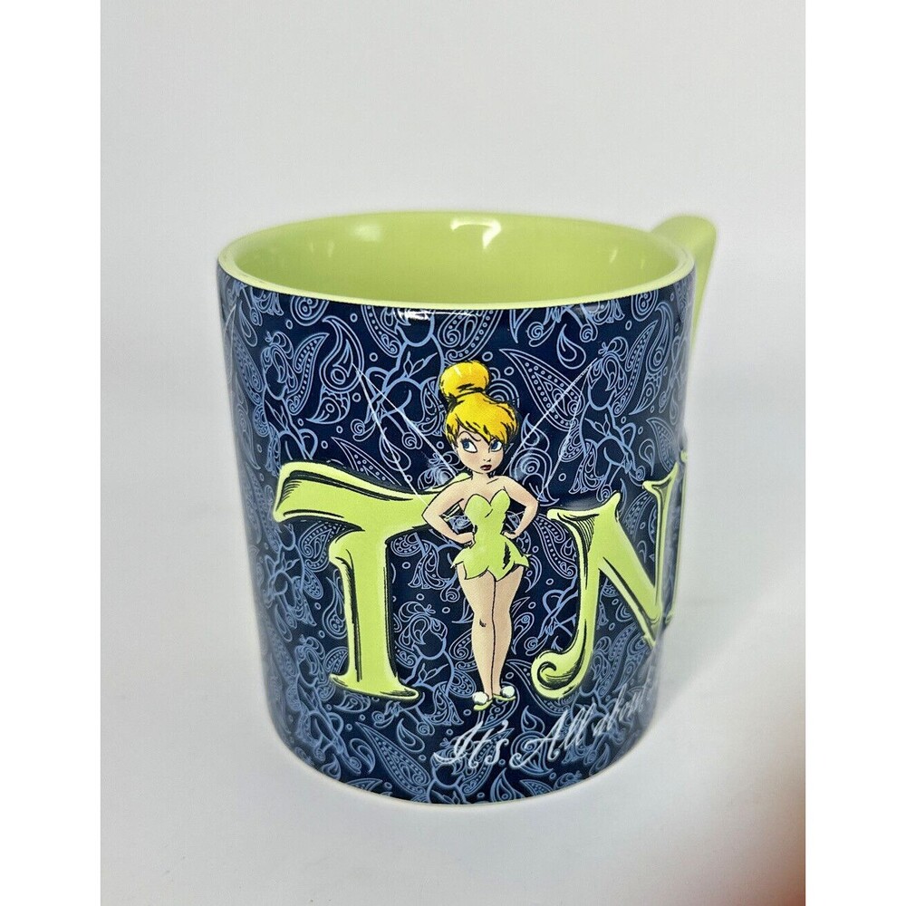'Tink It's All About Me' Coffee Mug Disney Parks Tinkerbell Green/Blue 16 oz